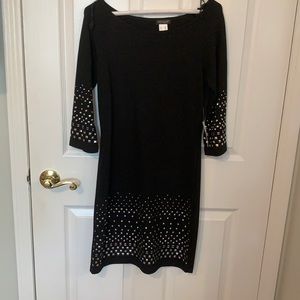 Beautiful black dress with silver detailing on sleeve. with Rh. Never worn 🍁